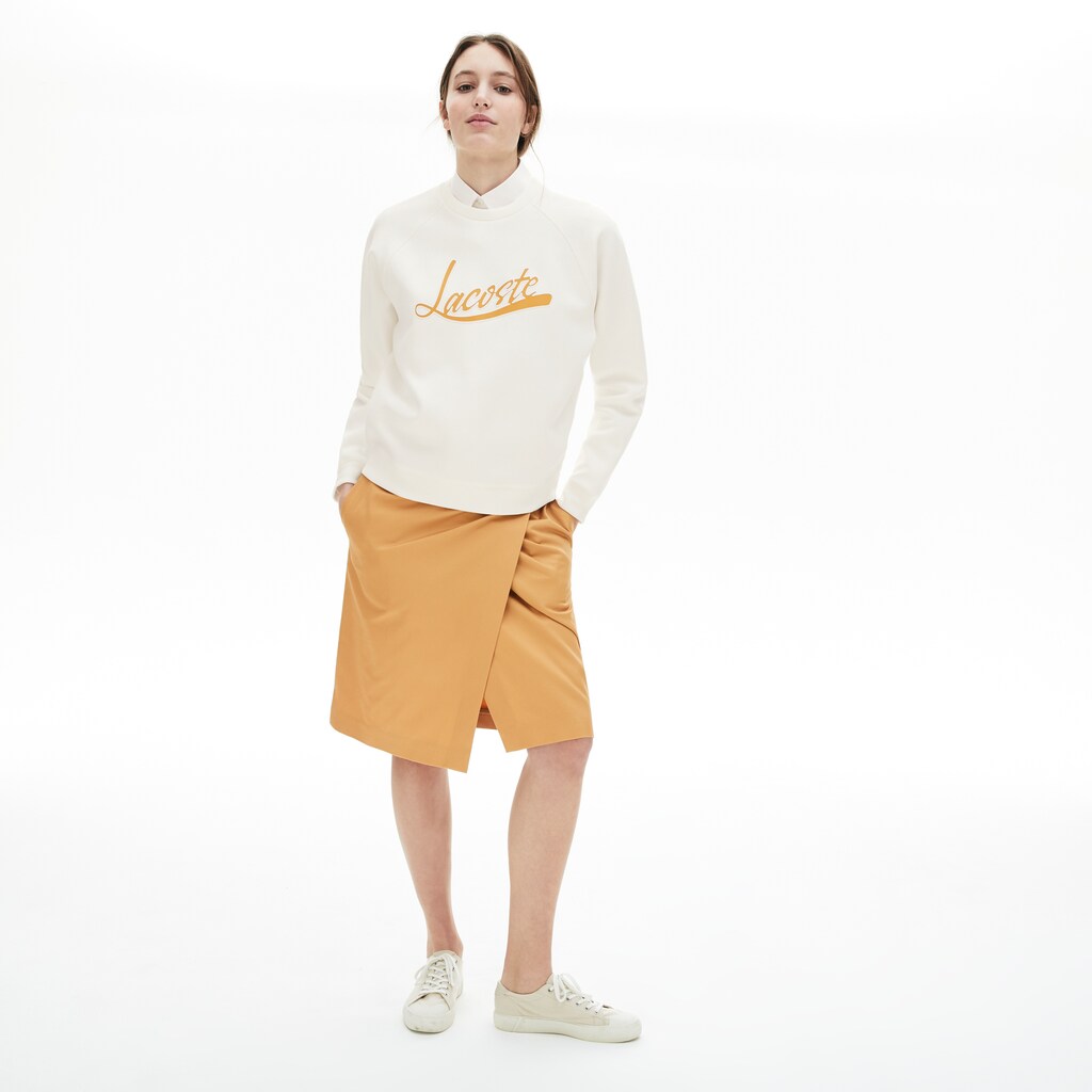 Wo  Signature Print Crew Neck Sweatshirt | Lacoste Womens
