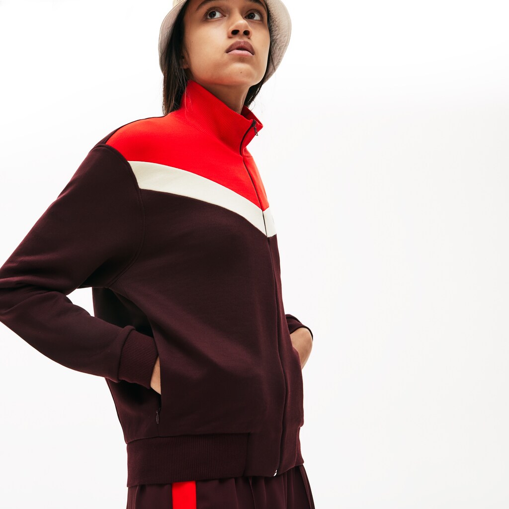 Wo  Color-Block Fleece Zip Up Sweatshirt | Lacoste Womens