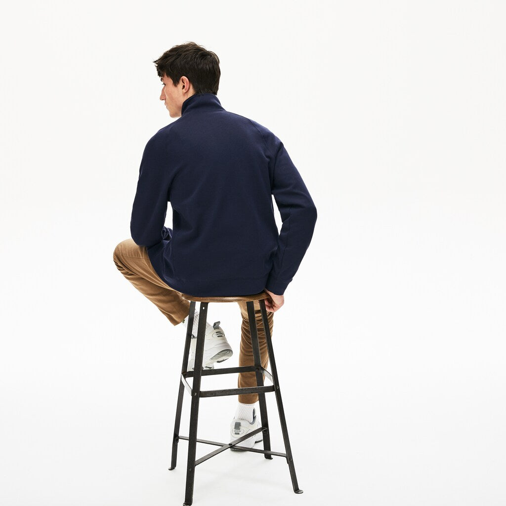 Zippered Solid Sweatshirt | Lacoste Mens
