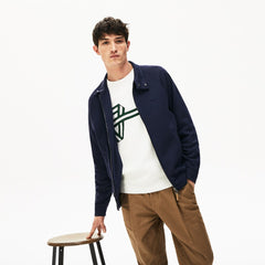 Zippered Solid Sweatshirt | Lacoste Mens