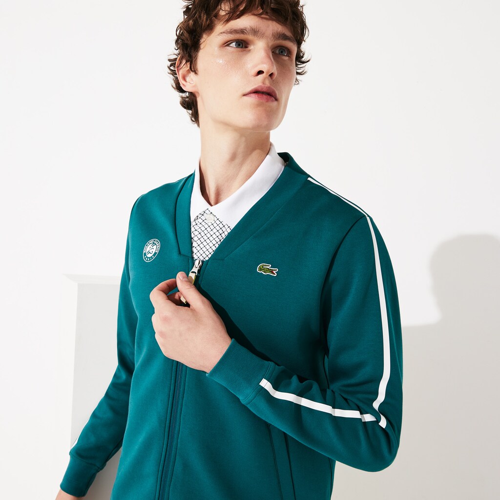 SPORT Roland Garros V-Neck Zip Sweatshirt | Lacoste Mens