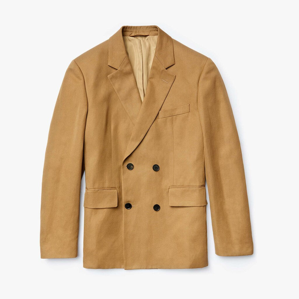 Cotton-Linen Double-Breasted Jacket | Lacoste Mens