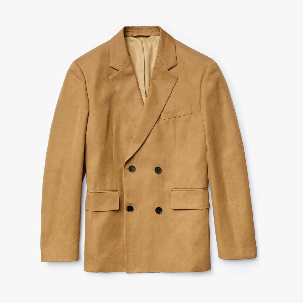 Cotton-Linen Double-Breasted Jacket | Lacoste Mens