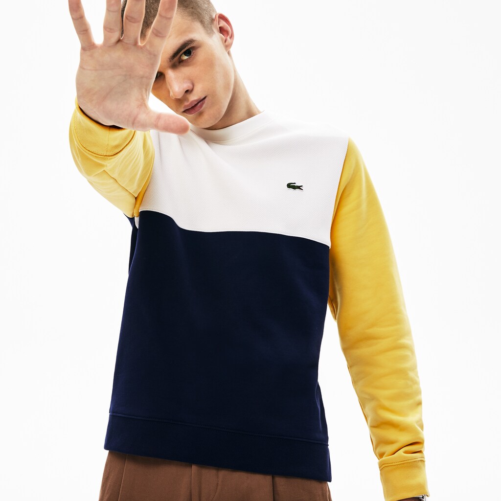 Regular Fit Colorblock French Terry Sweatshirt | Lacoste Mens