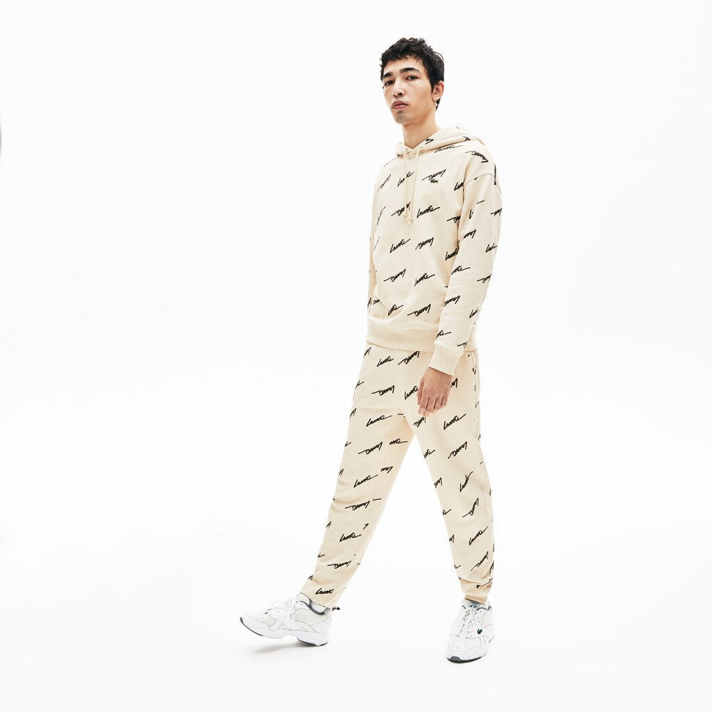 LIVE Hooded Print Fleece Sweatshirt | Lacoste Mens