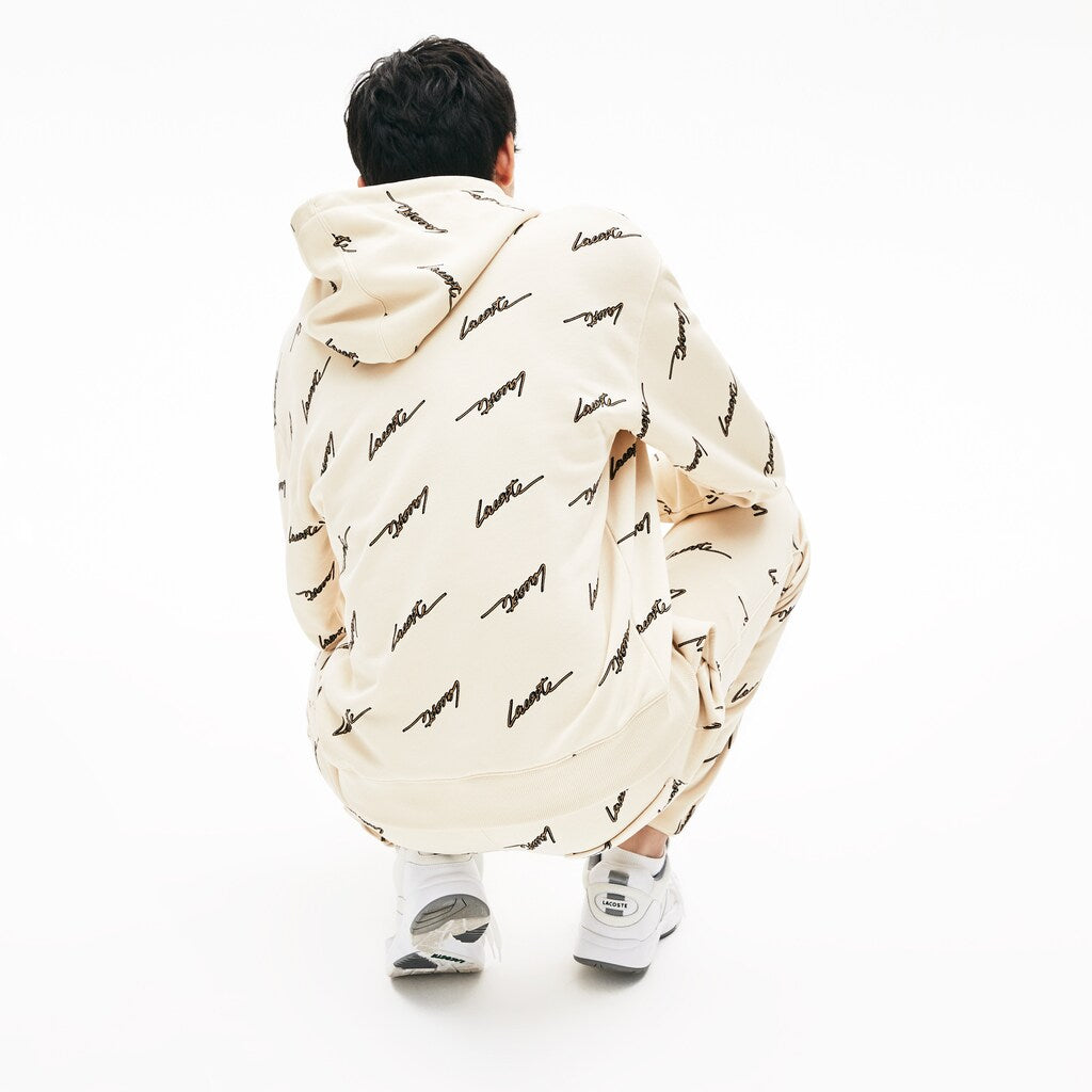 LIVE Hooded Print Fleece Sweatshirt | Lacoste Mens