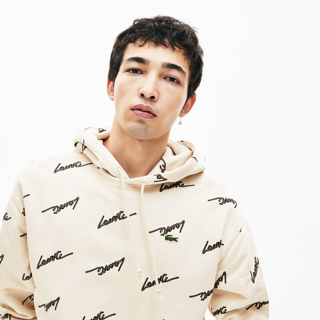 LIVE Hooded Print Fleece Sweatshirt | Lacoste Mens