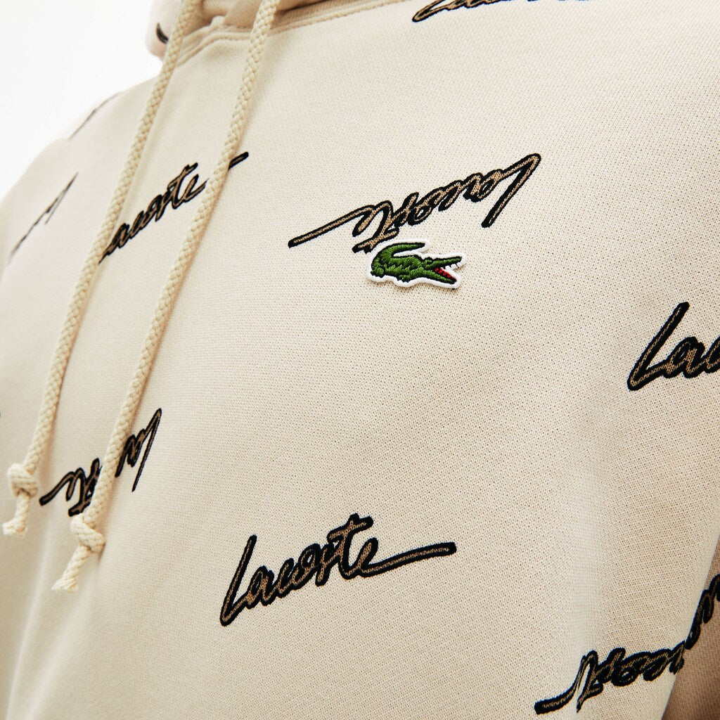 LIVE Hooded Print Fleece Sweatshirt | Lacoste Mens