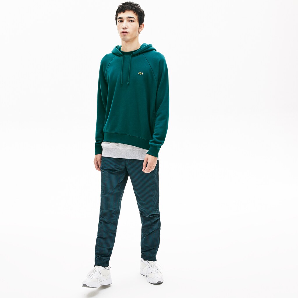 LIVE Hooded Layer Effect Fleece Sweatshirt | Lacoste Mens