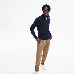 Zip Stand-Up Collar Ribbed Sweatshirt | Lacoste Mens