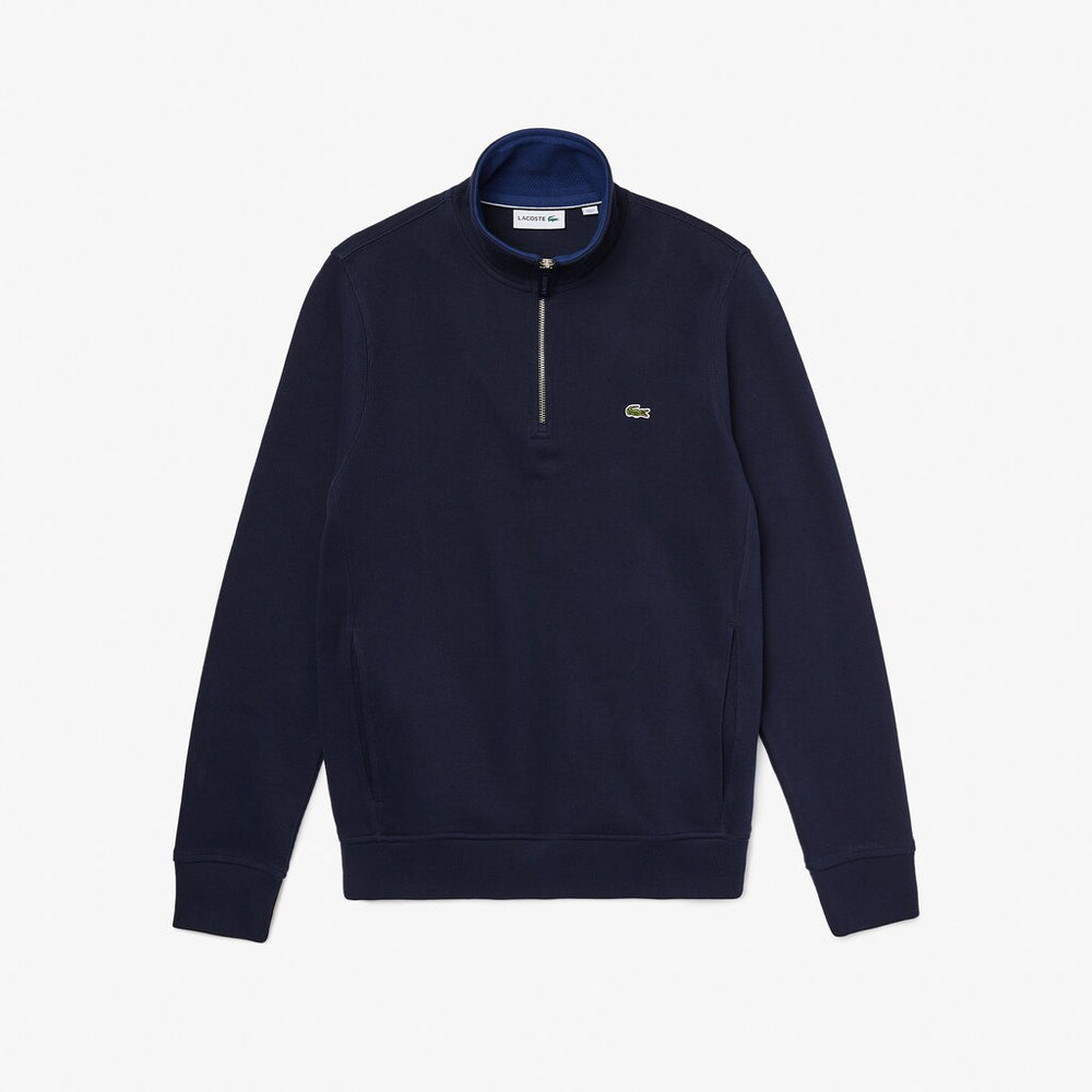 Zip Stand-Up Collar Ribbed Sweatshirt | Lacoste Mens