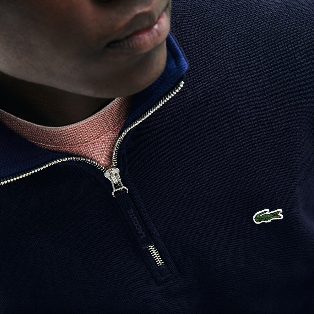Zip Stand-Up Collar Ribbed Sweatshirt | Lacoste Mens