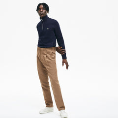 Zip Stand-Up Collar Ribbed Sweatshirt | Lacoste Mens