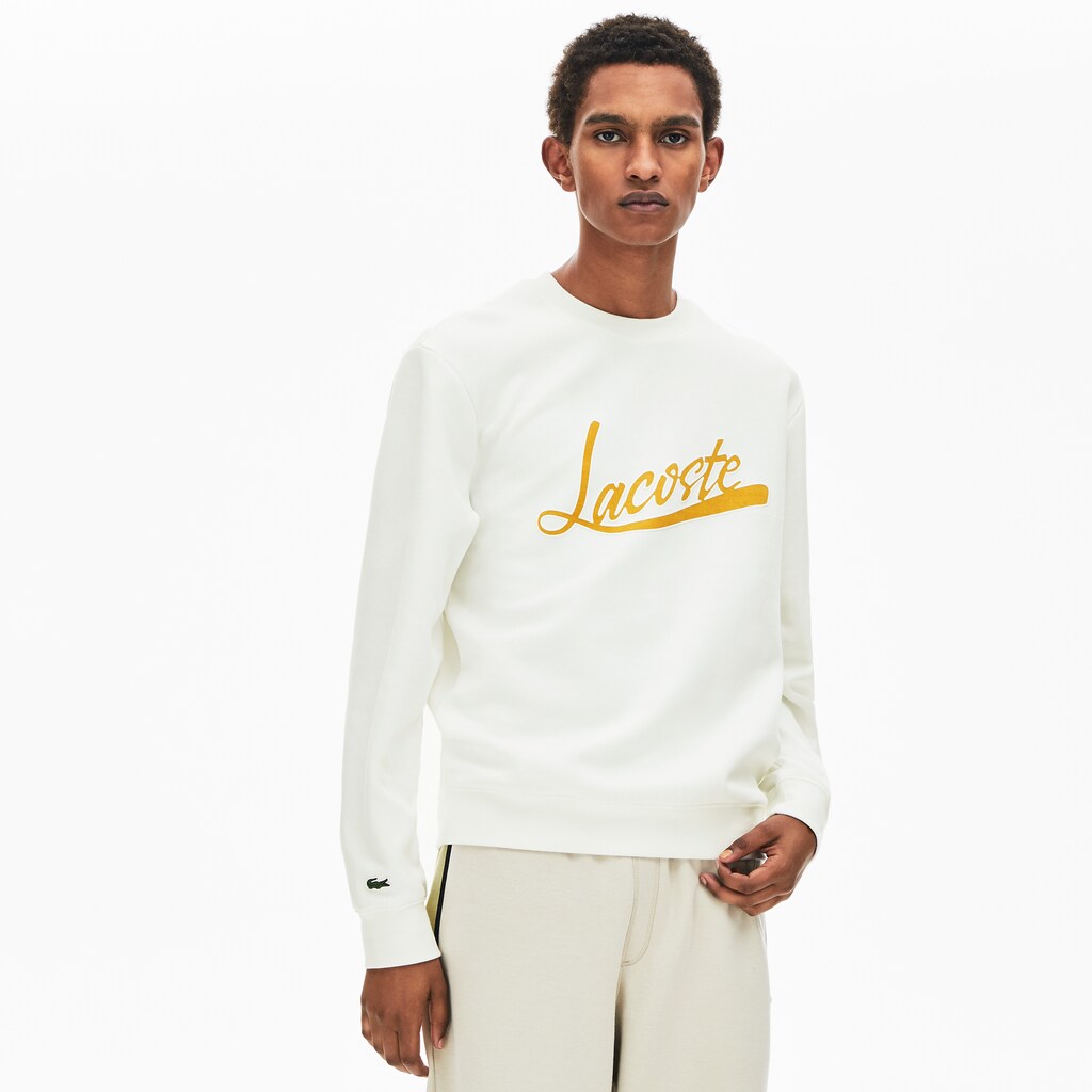 Signature Print Crew Neck Sweatshirt | Lacoste Mens