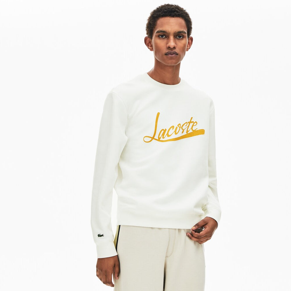 Signature Print Crew Neck Sweatshirt | Lacoste Mens