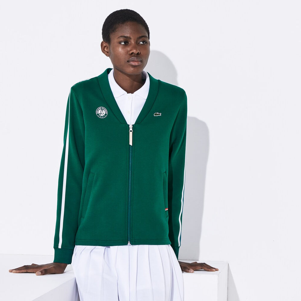 Wo  SPORT Roland Garros V-Neck Zip-Up Sweatshirt | Lacoste Womens