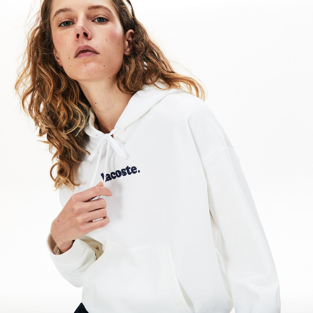 Wo  Signature Wide Hooded Fleece Sweatshirt | Lacoste Womens