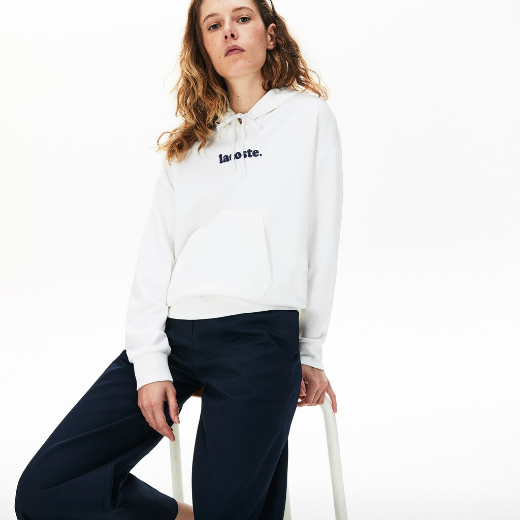 Wo  Signature Wide Hooded Fleece Sweatshirt | Lacoste Womens