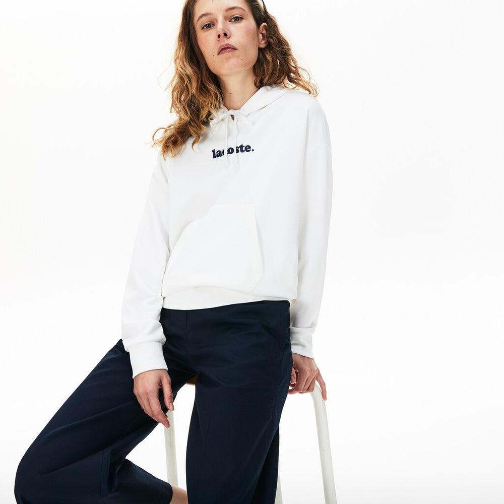 Wo  Signature Wide Hooded Fleece Sweatshirt | Lacoste Womens