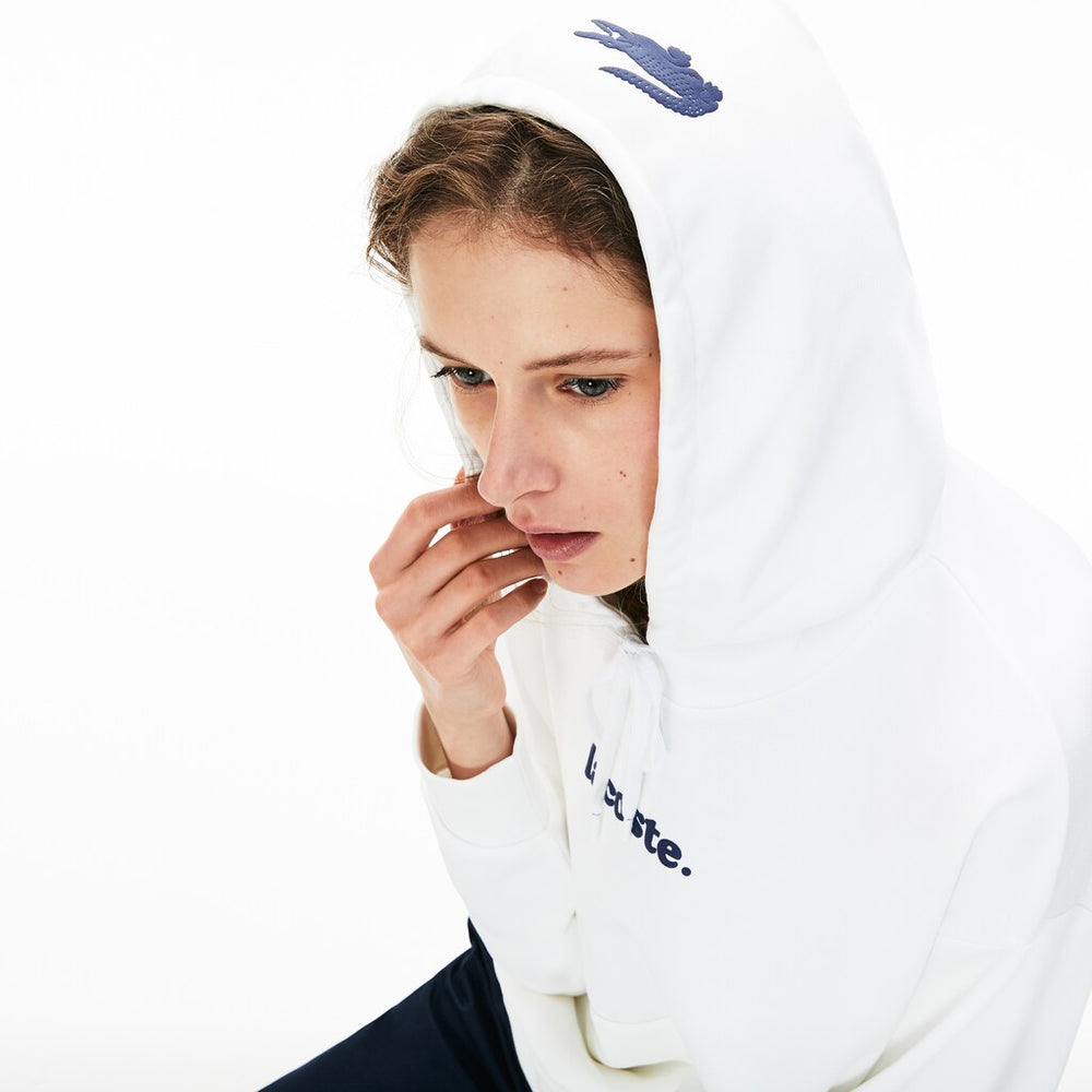 Wo  Signature Wide Hooded Fleece Sweatshirt | Lacoste Womens