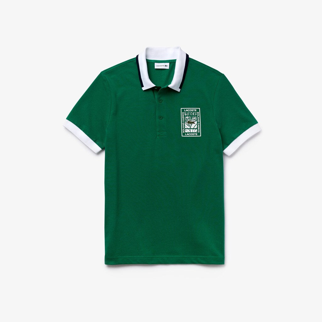 SPORT Roland Garros Plant-Print Cotton Polo Shirt | Lacoste Mens