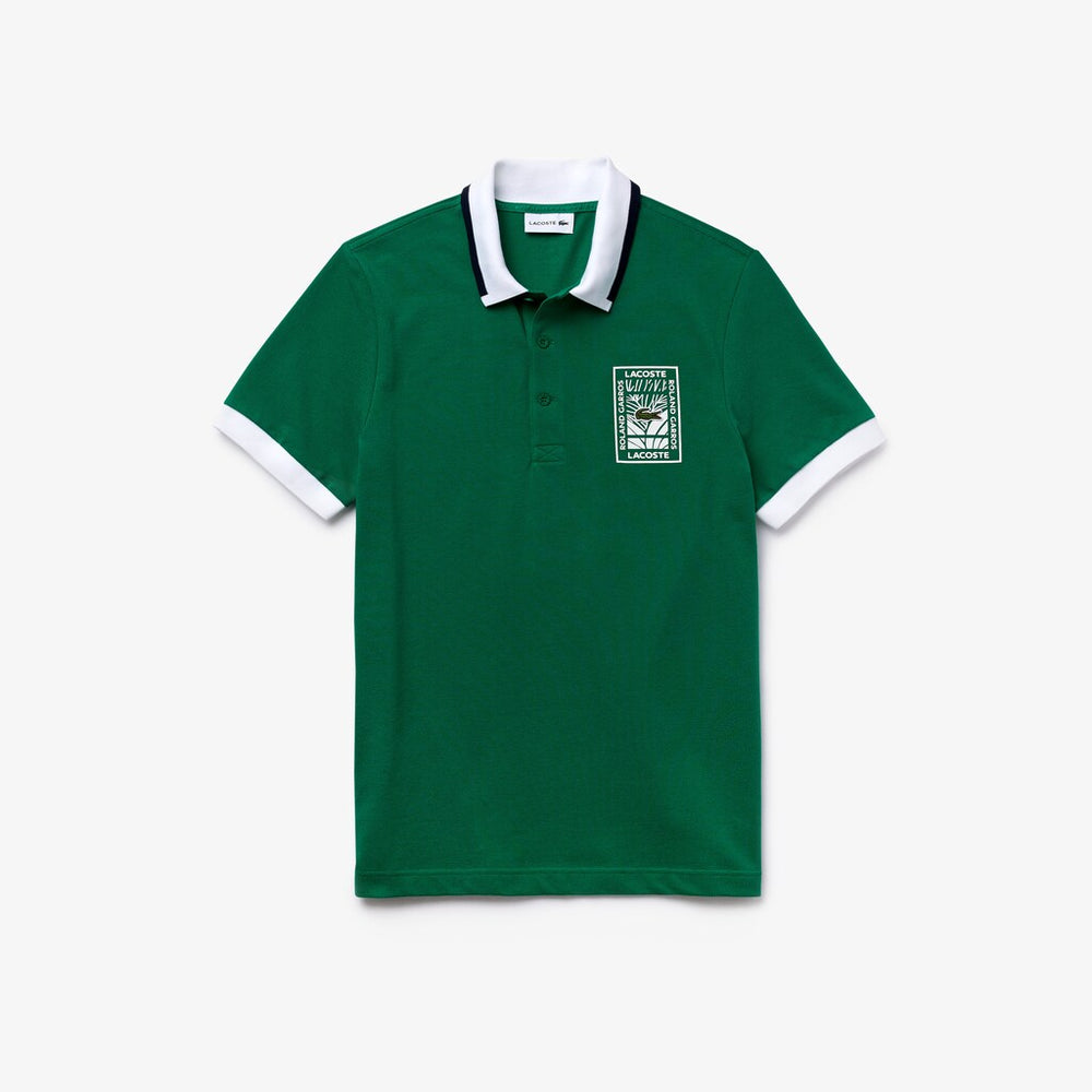SPORT Roland Garros Plant-Print Cotton Polo Shirt | Lacoste Mens