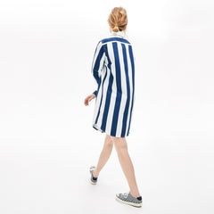 Wo  LIVE Striped Cotton Shirtdress | Lacoste Womens