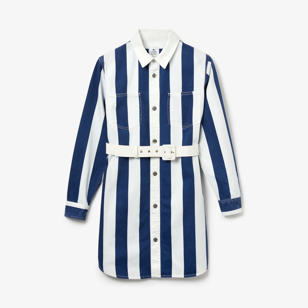 Wo  LIVE Striped Cotton Shirtdress | Lacoste Womens