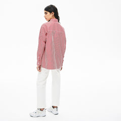 Wo  LIVE Boxy-Fit Striped Cotton Shirt | Lacoste Womens