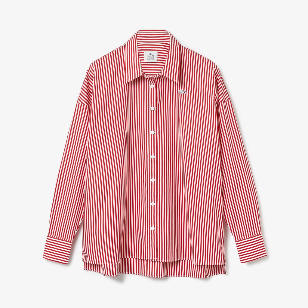 Wo  LIVE Boxy-Fit Striped Cotton Shirt | Lacoste Womens