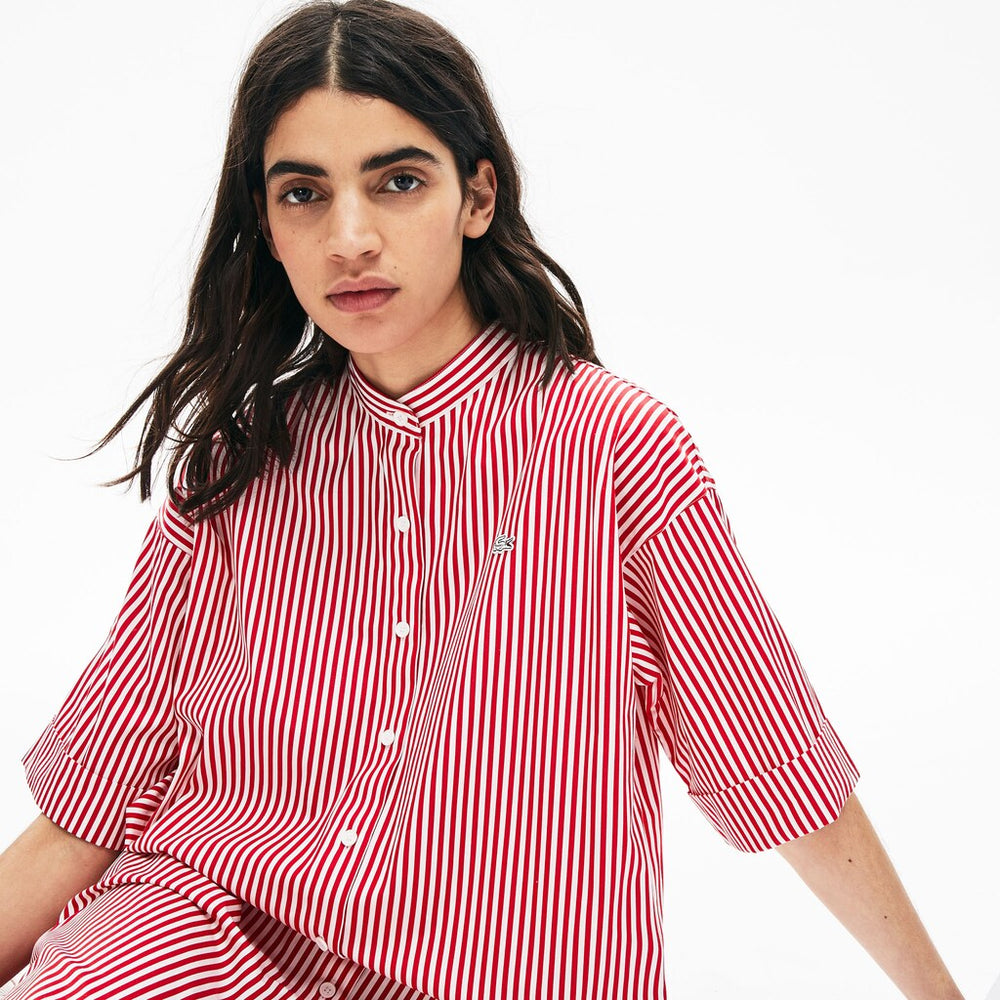 Wo  LIVE Striped Cotton Maxi Dress | Lacoste Womens