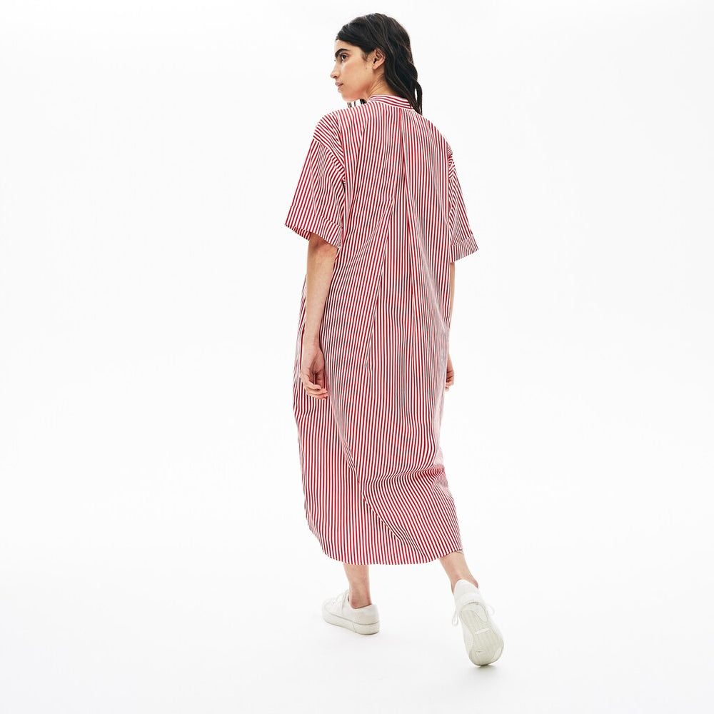 Wo  LIVE Striped Cotton Maxi Dress | Lacoste Womens