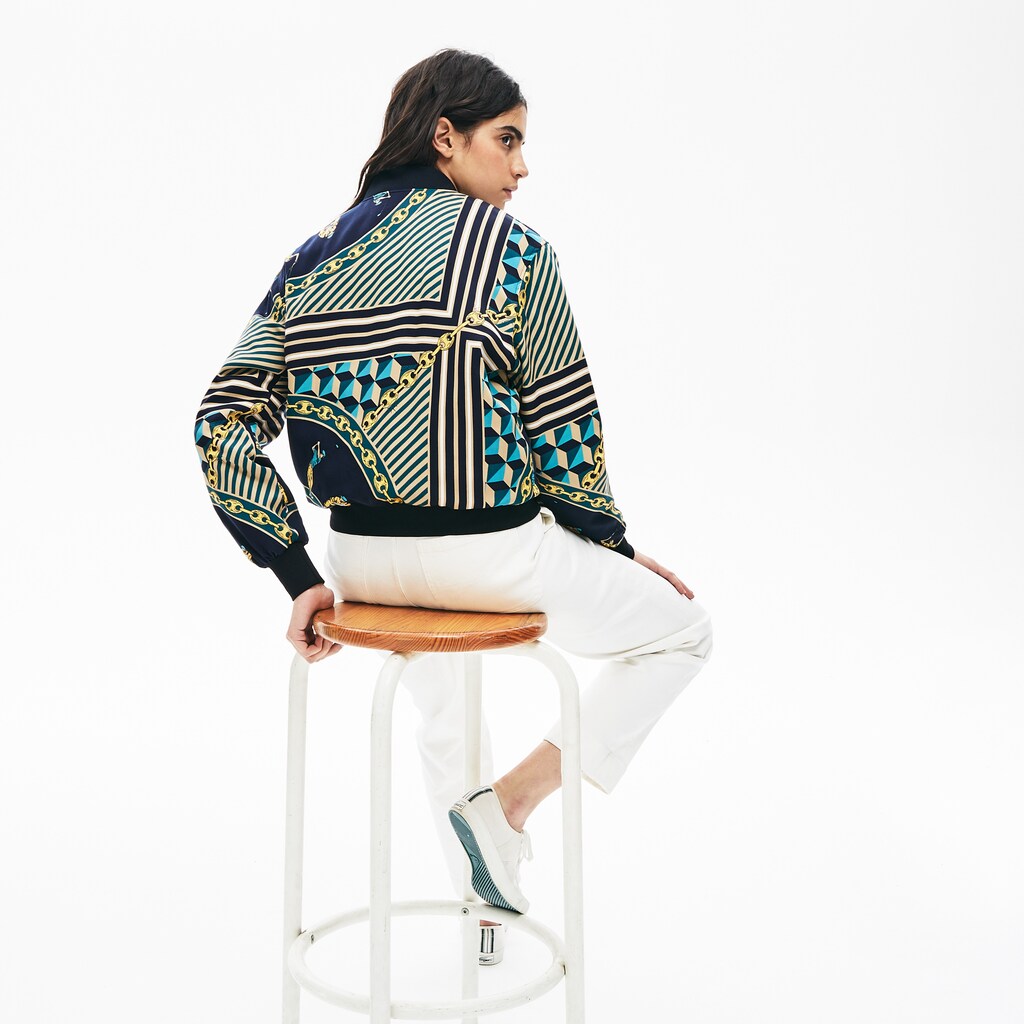 Wo  LIVE Lightweight Scarf-Print Bomber Jacket | Lacoste Womens