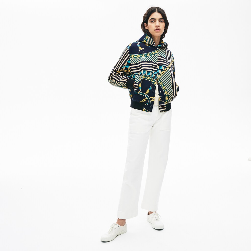 Wo  LIVE Lightweight Scarf-Print Bomber Jacket | Lacoste Womens