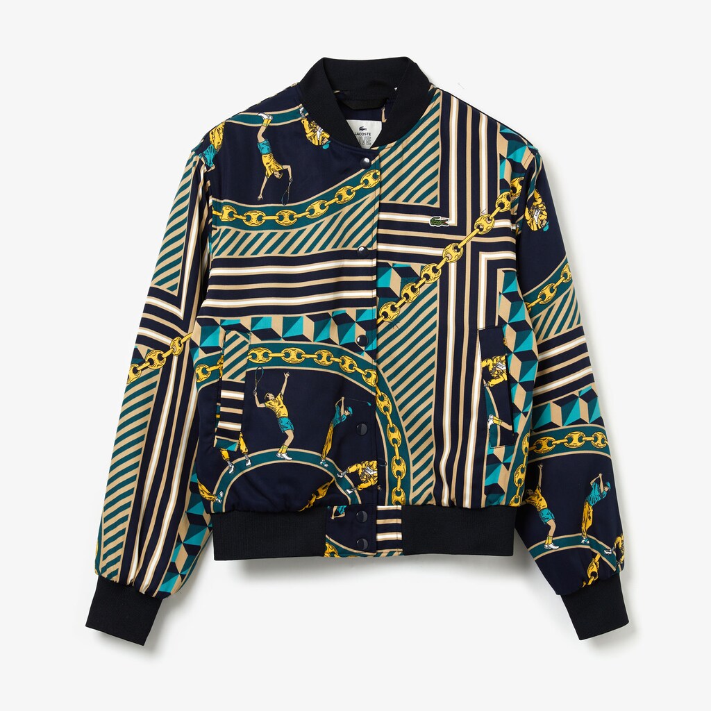 Wo  LIVE Lightweight Scarf-Print Bomber Jacket | Lacoste Womens
