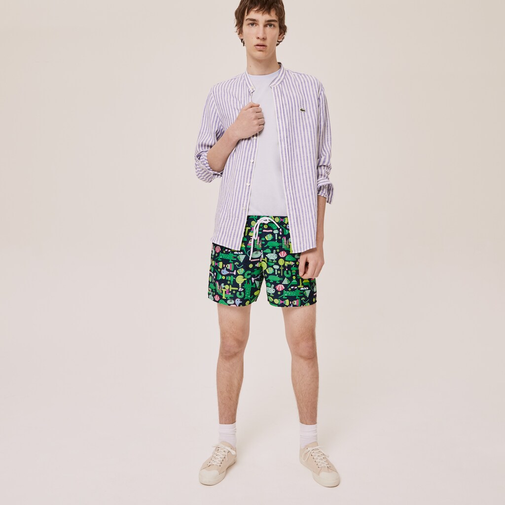 Unisex Lacoste x Jeremyville Light Print Swim Shorts | Lacoste Mens