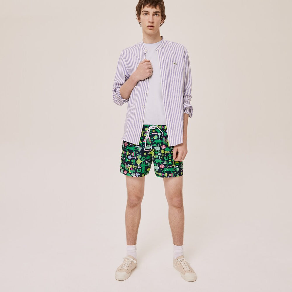 Unisex Lacoste x Jeremyville Light Print Swim Shorts | Lacoste Mens