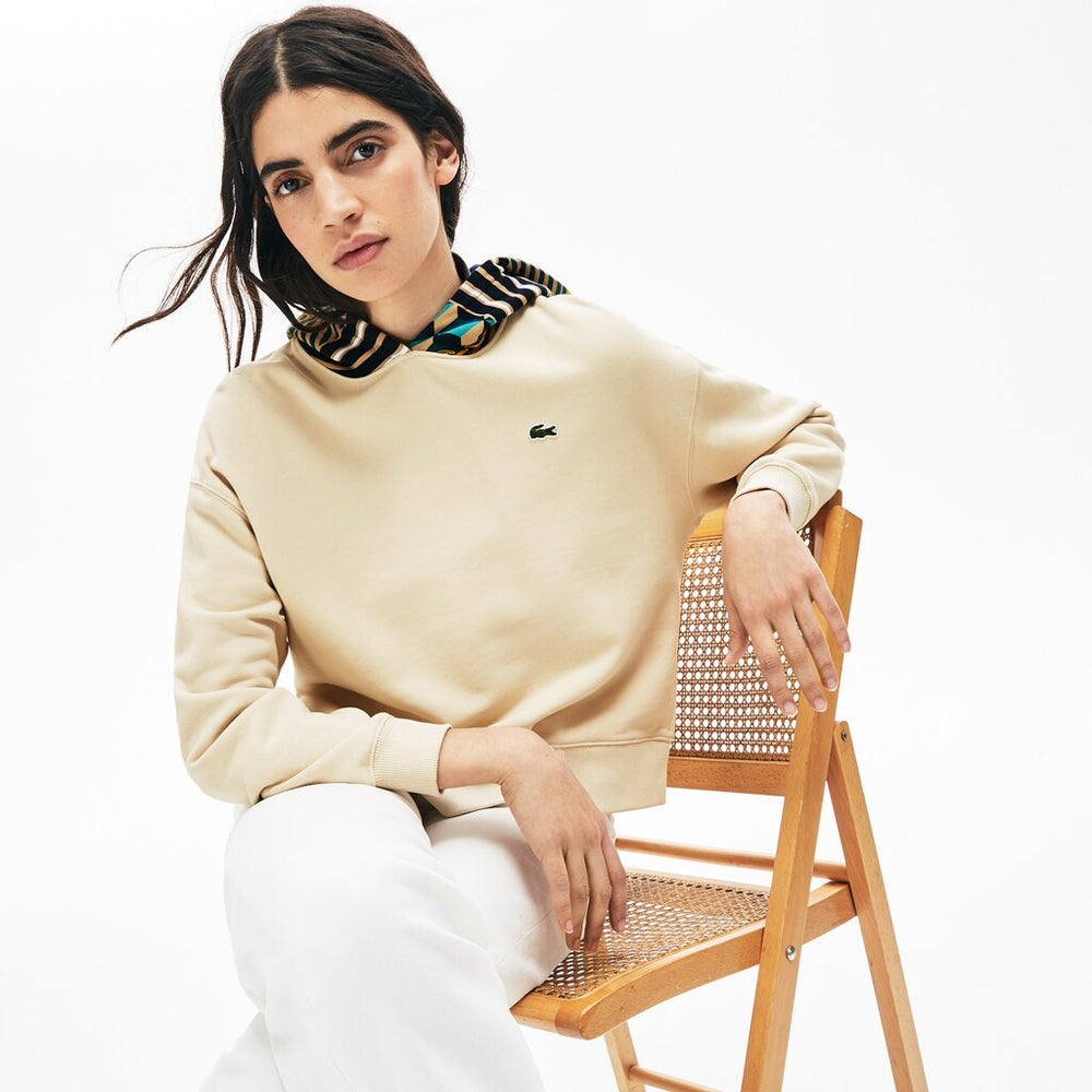 Wo  LIVE Printed-Hood Fleece Sweatshirt | Lacoste Womens