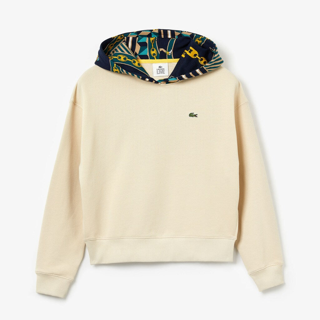 Wo  LIVE Printed-Hood Fleece Sweatshirt | Lacoste Womens