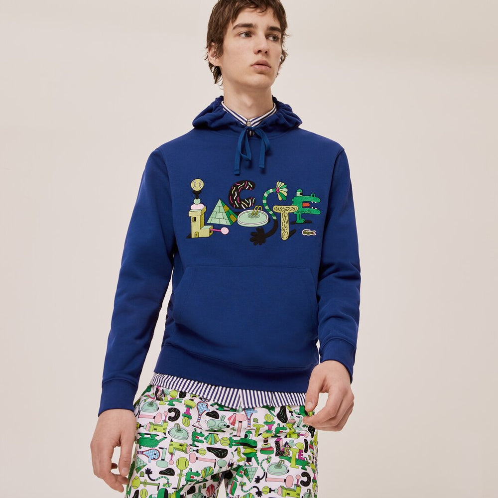 Unisex Lacoste x Jeremyville Print Hooded Sweatshirt | Lacoste Mens|Womens