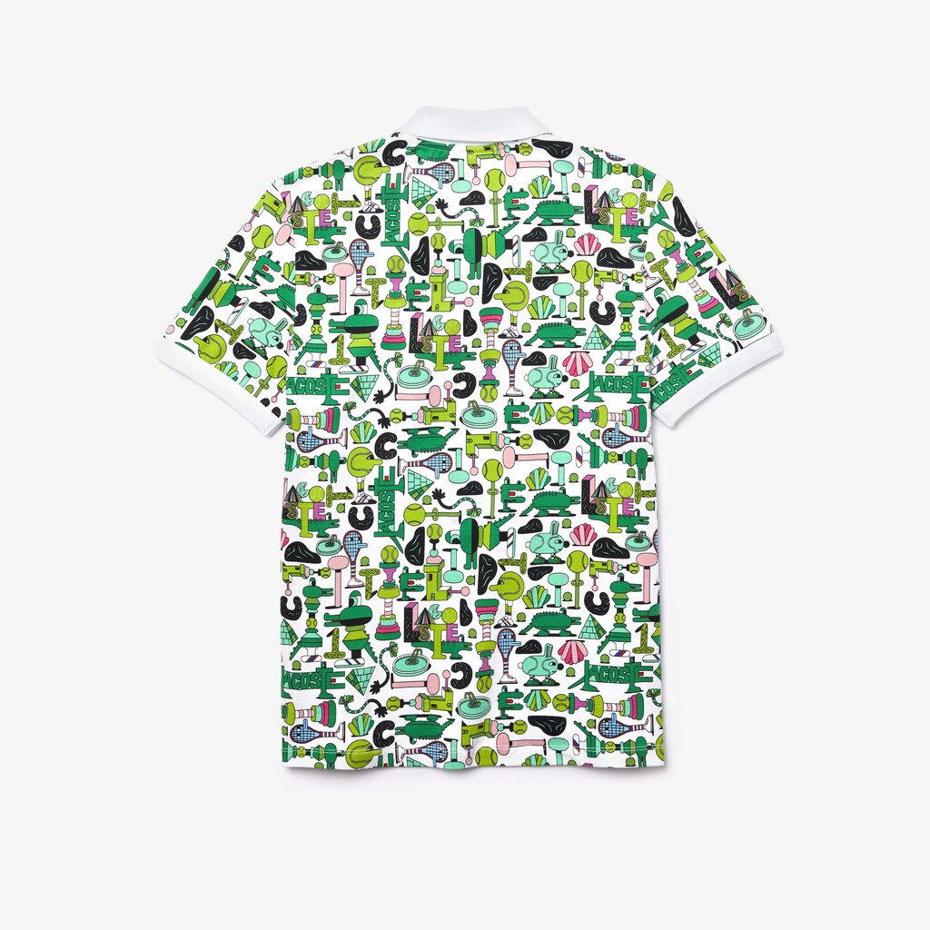 Unisex Lacoste x Jeremyville Print Regular Fit Piqué Polo Shirt | Lacoste Mens|Womens
