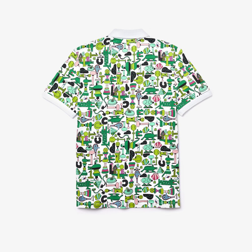 Unisex Lacoste x Jeremyville Print Regular Fit Piqué Polo Shirt | Lacoste Mens|Womens