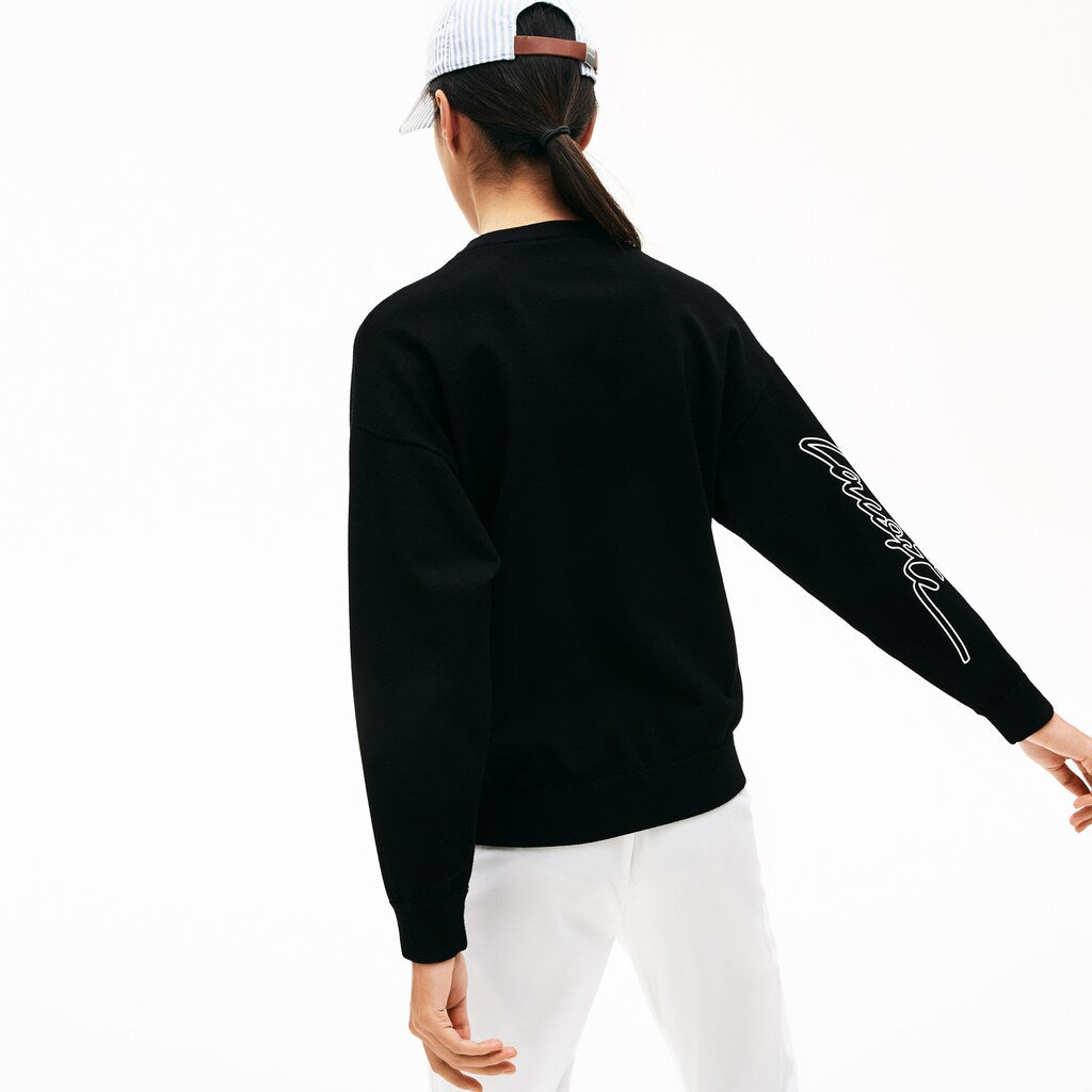 Wo  LIVE 3D Signature Cotton Crewneck Sweater | Lacoste Womens
