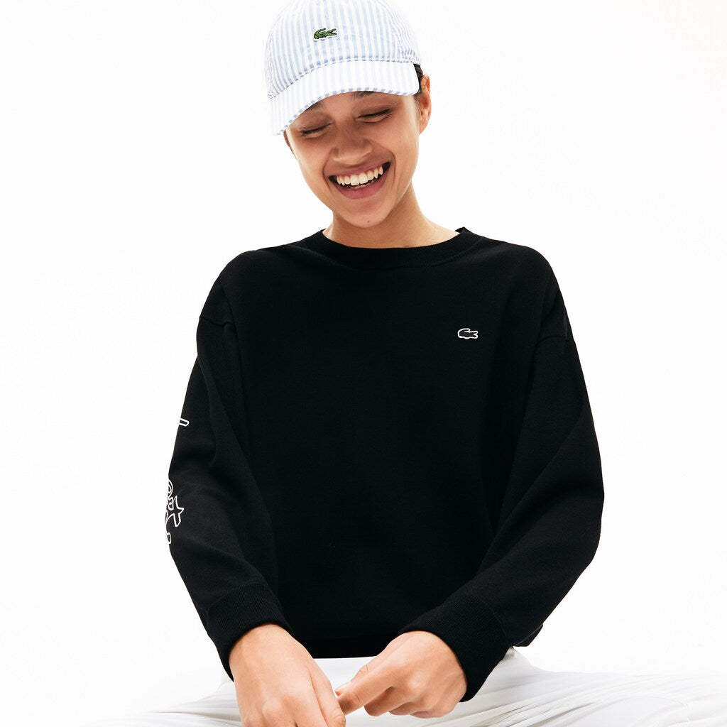 Wo  LIVE 3D Signature Cotton Crewneck Sweater | Lacoste Womens