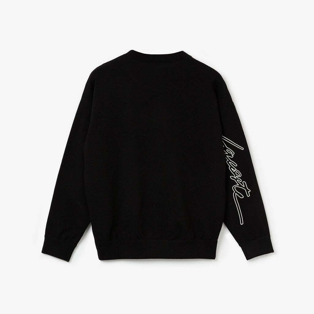 Wo  LIVE 3D Signature Cotton Crewneck Sweater | Lacoste Womens