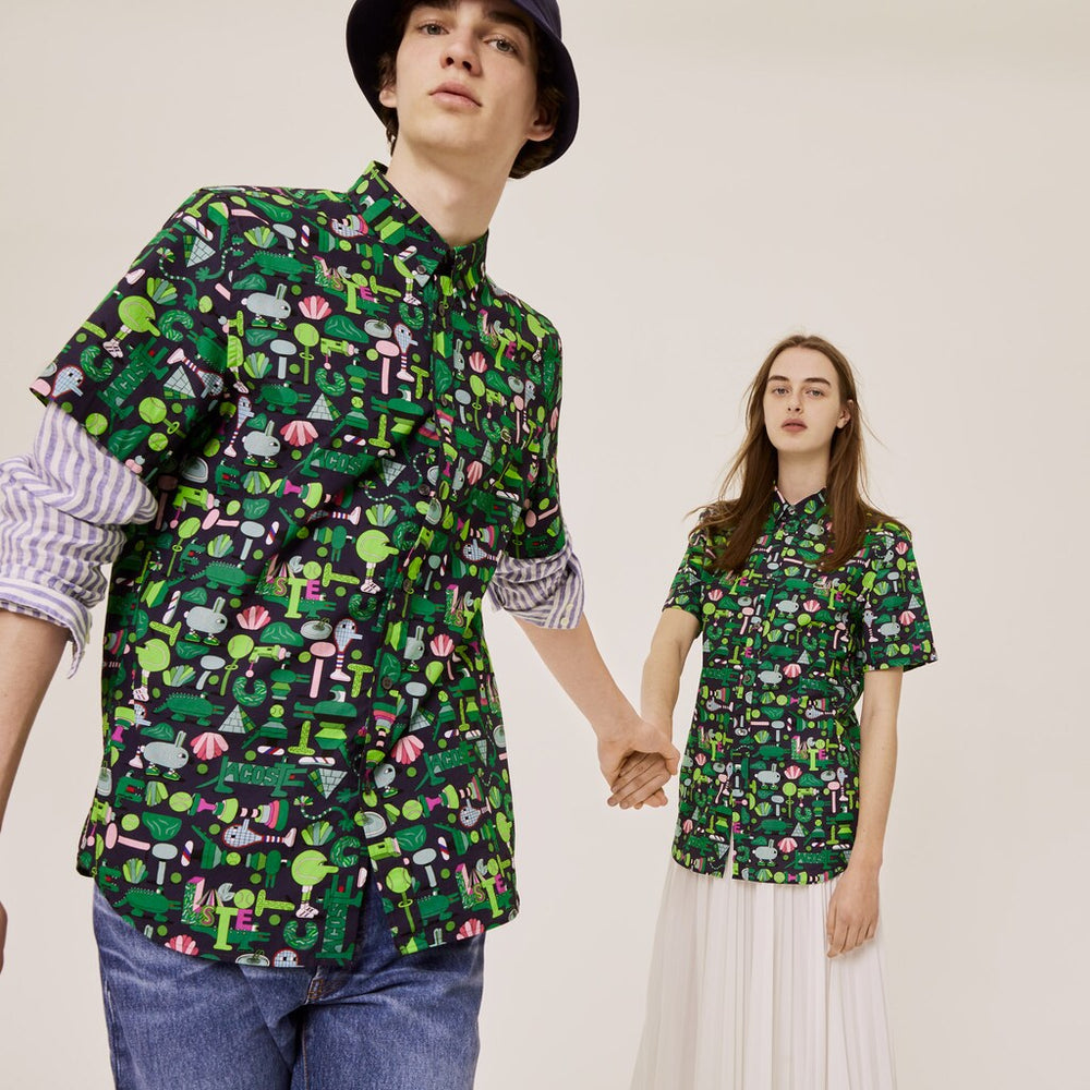 Unisex Lacoste x Jeremyville Regular Fit Cotton Shirt | Lacoste Mens|Womens