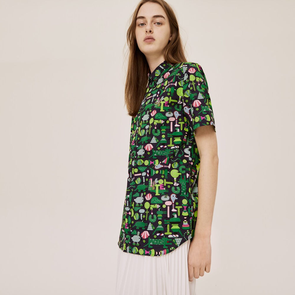 Unisex Lacoste x Jeremyville Regular Fit Cotton Shirt | Lacoste Mens|Womens
