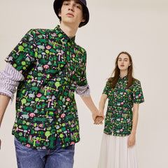 Unisex Lacoste x Jeremyville Regular Fit Cotton Shirt | Lacoste Mens|Womens