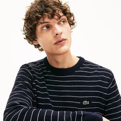 Striped Textured Cotton Sweater | Lacoste Mens