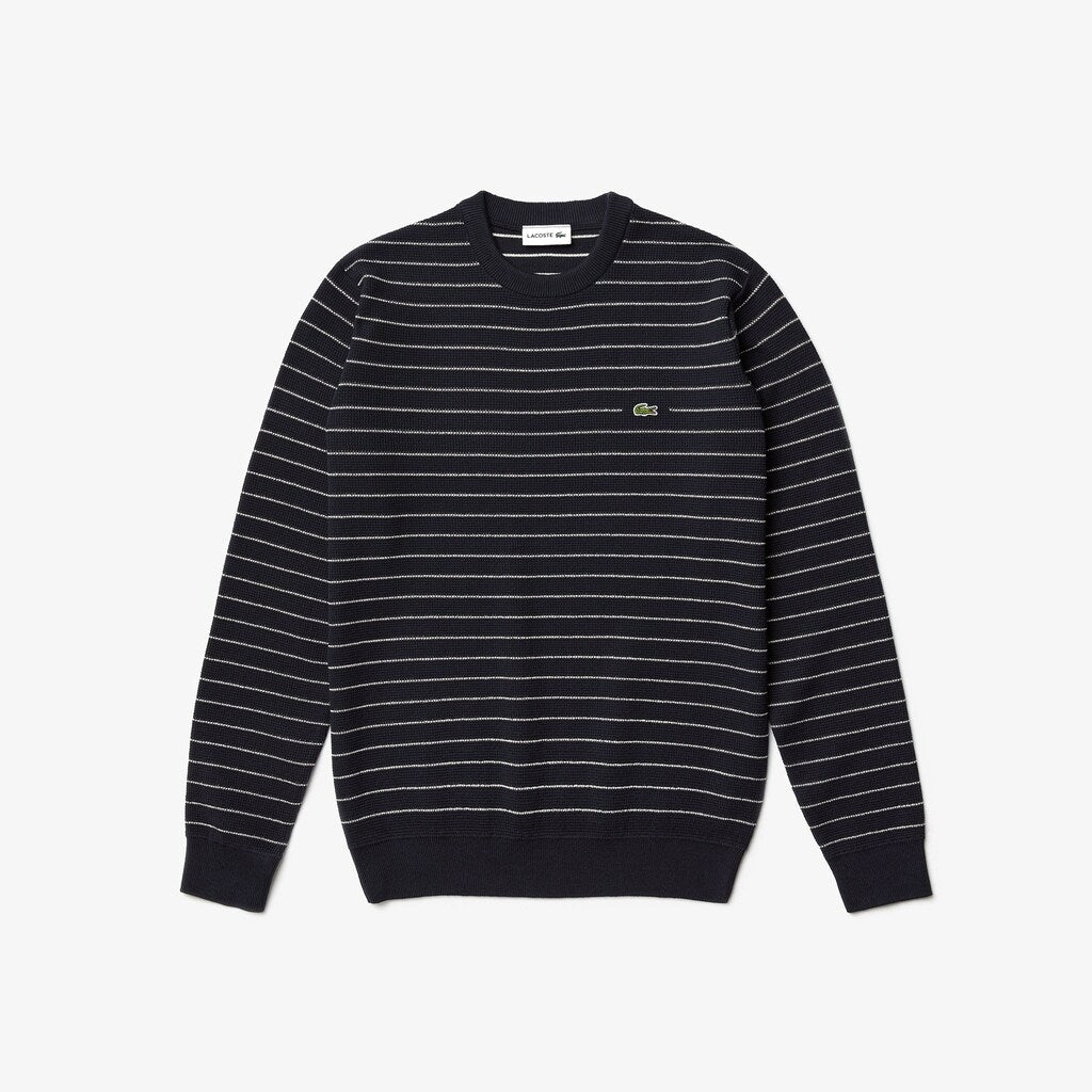 Striped Textured Cotton Sweater | Lacoste Mens